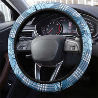 Blue Palaka Hawaii Cowboy Christmas Steering Wheel Cover Paniolo Mix Maile Lei - Polynesian Pride