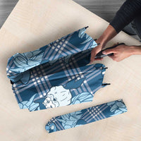 Blue Palaka Hawaii Cowboy Christmas Umbrella Paniolo Mix Maile Lei - Polynesian Pride