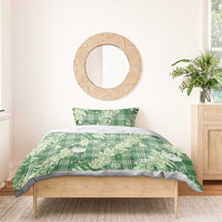 Green Palaka Hawaii Cowboy Christmas Bedding Set Paniolo Mix Maile Lei - Polynesian Pride