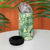 Green Palaka Hawaii Cowboy Christmas 4 in 1 Can Cooler Tumbler Paniolo Mix Maile Lei - Polynesian Pride