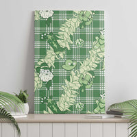 Green Palaka Hawaii Cowboy Christmas Canvas Wall Art Paniolo Mix Maile Lei - Polynesian Pride