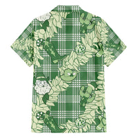 Green Palaka Hawaii Cowboy Christmas Family Matching Summer Maxi Dress and Hawaiian Shirt Paniolo Mix Maile Lei - Polynesian Pride