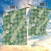 Green Palaka Hawaii Cowboy Christmas Garden Flag Paniolo Mix Maile Lei - Polynesian Pride