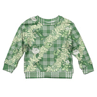 Green Palaka Hawaii Cowboy Christmas Kid Ugly Christmas Sweater Paniolo Mix Maile Lei - Polynesian Pride