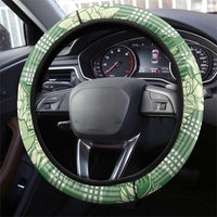 Green Palaka Hawaii Cowboy Christmas Steering Wheel Cover Paniolo Mix Maile Lei - Polynesian Pride