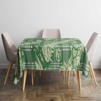 Green Palaka Hawaii Cowboy Christmas Tablecloth Paniolo Mix Maile Lei - Polynesian Pride