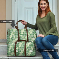 Green Palaka Hawaii Cowboy Christmas Travel Bag Paniolo Mix Maile Lei - Polynesian Pride