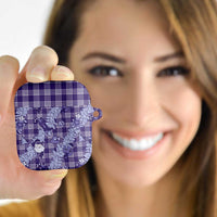 Purple Palaka Hawaii Cowboy Christmas AirPods Case Paniolo Mix Maile Lei - Polynesian Pride
