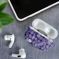 Purple Palaka Hawaii Cowboy Christmas AirPods Case Paniolo Mix Maile Lei - Polynesian Pride
