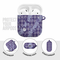 Purple Palaka Hawaii Cowboy Christmas AirPods Case Paniolo Mix Maile Lei - Polynesian Pride