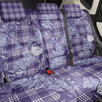 Purple Palaka Hawaii Cowboy Christmas Back Car Seat Cover Paniolo Mix Maile Lei - Polynesian Pride