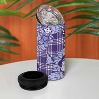 Purple Palaka Hawaii Cowboy Christmas 4 in 1 Can Cooler Tumbler Paniolo Mix Maile Lei - Polynesian Pride