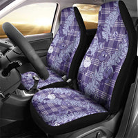Purple Palaka Hawaii Cowboy Christmas Car Seat Cover Paniolo Mix Maile Lei - Polynesian Pride