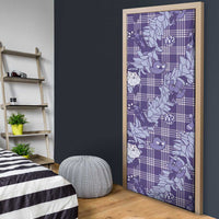 Purple Palaka Hawaii Cowboy Christmas Door Cover Paniolo Mix Maile Lei - Polynesian Pride