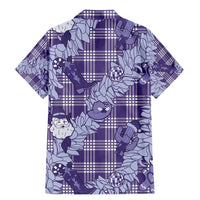 Purple Palaka Hawaii Cowboy Christmas Family Matching Mermaid Dress and Hawaiian Shirt Paniolo Mix Maile Lei - Polynesian Pride