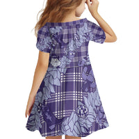 Purple Palaka Hawaii Cowboy Christmas Family Matching Off Shoulder Maxi Dress and Hawaiian Shirt Paniolo Mix Maile Lei - Polynesian Pride