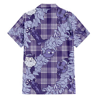 Purple Palaka Hawaii Cowboy Christmas Family Matching Puletasi and Hawaiian Shirt Paniolo Mix Maile Lei - Polynesian Pride
