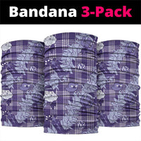 Purple Palaka Hawaii Cowboy Christmas Neck Gaiter Paniolo Mix Maile Lei - Polynesian Pride