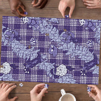 Purple Palaka Hawaii Cowboy Christmas Puzzle Paniolo Mix Maile Lei - Polynesian Pride