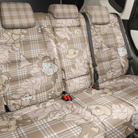 Khaki Palaka Hawaii Cowboy Christmas Back Car Seat Cover Paniolo Mix Maile Lei - Polynesian Pride