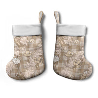 Khaki Palaka Hawaii Cowboy Christmas Stocking Paniolo Mix Maile Lei - Polynesian Pride