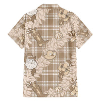 Khaki Palaka Hawaii Cowboy Christmas Family Matching Puletasi and Hawaiian Shirt Paniolo Mix Maile Lei - Polynesian Pride