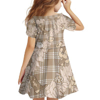 Khaki Palaka Hawaii Cowboy Christmas Family Matching Summer Maxi Dress and Hawaiian Shirt Paniolo Mix Maile Lei - Polynesian Pride