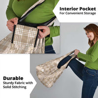 Khaki Palaka Hawaii Cowboy Christmas Grocery Bag Paniolo Mix Maile Lei - Polynesian Pride