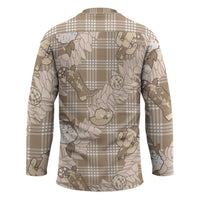 Khaki Palaka Hawaii Cowboy Christmas Hockey Jersey Paniolo Mix Maile Lei - Polynesian Pride