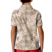 Khaki Palaka Hawaii Cowboy Christmas Kid Polo Shirt Paniolo Mix Maile Lei - Polynesian Pride