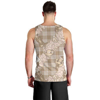Khaki Palaka Hawaii Cowboy Christmas Men Tank Top Paniolo Mix Maile Lei - Polynesian Pride