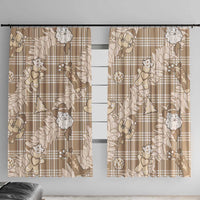 Khaki Palaka Hawaii Cowboy Christmas Window Curtain Paniolo Mix Maile Lei - Polynesian Pride
