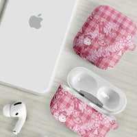 Pink Palaka Hawaii Cowboy Christmas AirPods Case Paniolo Mix Maile Lei - Polynesian Pride