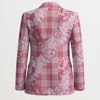 Pink Palaka Hawaii Cowboy Christmas Blazer Paniolo Mix Maile Lei - Polynesian Pride