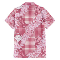 Pink Palaka Hawaii Cowboy Christmas Family Matching Off The Shoulder Long Sleeve Dress and Hawaiian Shirt Paniolo Mix Maile Lei - Polynesian Pride