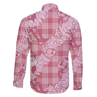 Pink Palaka Hawaii Cowboy Christmas Family Matching Puletasi and Hawaiian Shirt Paniolo Mix Maile Lei - Polynesian Pride