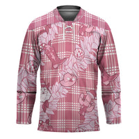 Pink Palaka Hawaii Cowboy Christmas Hockey Jersey Paniolo Mix Maile Lei - Polynesian Pride