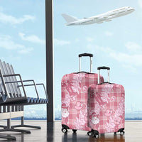 Pink Palaka Hawaii Cowboy Christmas Luggage Cover Paniolo Mix Maile Lei - Polynesian Pride