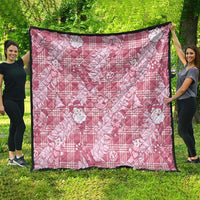 Pink Palaka Hawaii Cowboy Christmas Quilt Paniolo Mix Maile Lei - Polynesian Pride