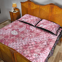 Pink Palaka Hawaii Cowboy Christmas Quilt Bed Set Paniolo Mix Maile Lei - Polynesian Pride