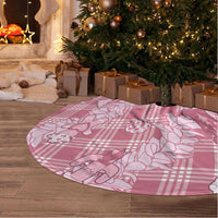 Pink Palaka Hawaii Cowboy Christmas Tree Skirt Paniolo Mix Maile Lei - Polynesian Pride