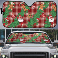 Red Palaka Hawaii Cowboy Christmas Auto Sun Shade Paniolo Mix Maile Lei - Polynesian Pride