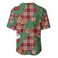 Red Palaka Hawaii Cowboy Christmas Baseball Jersey Paniolo Mix Maile Lei - Polynesian Pride