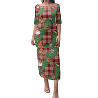 Red Palaka Hawaii Cowboy Christmas Family Matching Puletasi and Hawaiian Shirt Paniolo Mix Maile Lei - Polynesian Pride