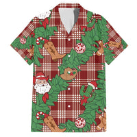 Red Palaka Hawaii Cowboy Christmas Family Matching Tank Maxi Dress and Hawaiian Shirt Paniolo Mix Maile Lei - Polynesian Pride