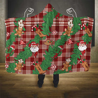 Red Palaka Hawaii Cowboy Christmas Hooded Blanket Paniolo Mix Maile Lei - Polynesian Pride