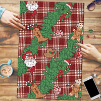 Red Palaka Hawaii Cowboy Christmas Puzzle Paniolo Mix Maile Lei - Polynesian Pride