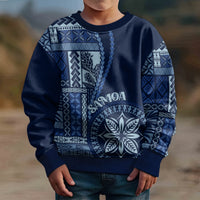 Samoa Siapo Motif Kid Ugly Christmas Sweater Classic Style - Bue Ver LT7 - Polynesian Pride