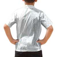 Samoa White Sunday Family Matching Tank Maxi Dress and Hawaiian Shirt Classic Siapo Style LT7 - Polynesian Pride