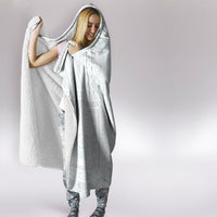 Samoa White Sunday Hooded Blanket Classic Siapo Style LT7 - Polynesian Pride